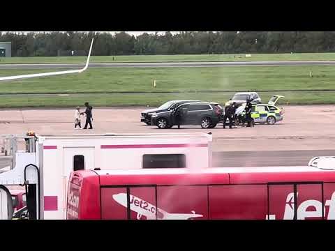 Drama at East Midlands right now! Armed police take passengers off jet 2!
